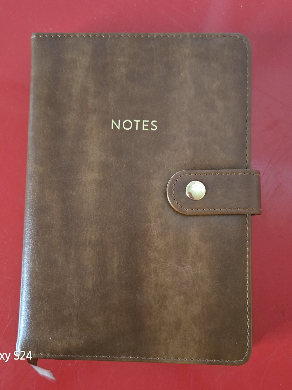 Eccolo Brown Faux Leather Notes Cover with Snap Strap